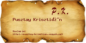 Pusztay Krisztián névjegykártya